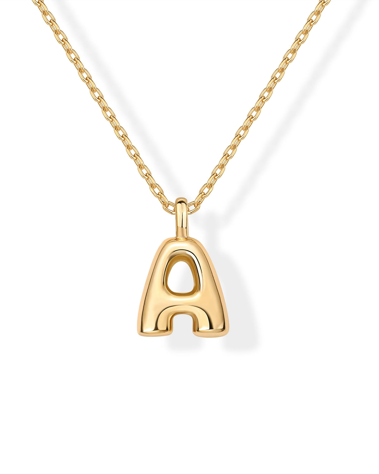 PAVOI Chunky Pendant Necklace for Women, 14K Gold Plated, Yellow Gold, A