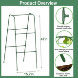 Cucumber Trellis for Plant Climbing- Cucumebr Arch Trelli for Flower Vine Vegetable Tomato Cage Raised Bed- Foldable Garden Tunnel Trellis (47x15.7in)