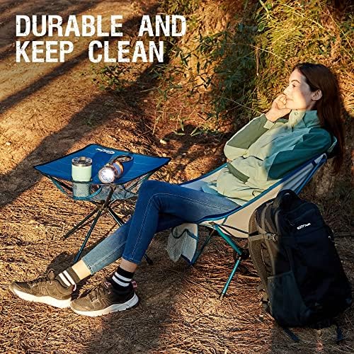 PORTAL Folding Camping Table, Ultralight Compact Aluminum Mesh Table with Carrying Bag, Small Beach Table Foldable Portable for Sand, Outdoor, Picnic, Camp, Boat, Travel, Blue