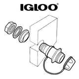 Igloo Drain Plug with Stainless Steel Tether for BMX, Overland, and IMX 25-72 Qt Coolers