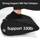 Portable Wedge Pillow Inflatable Cushion - Body Positioners Lightweight Wedge Pillow for Sleeping, Leg Elevation, Use in Bed, Travel, Camping, Fast Inflating Deflation (Black)