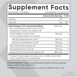 Sports Research® Total Omega-3 Fish Oil 2200mg - Made from Antarctic Krill w/Astaxanthin, Wild Sockeye Salmon & Alaska Pollock - 960mg of EPA & DHA - 120 Softgels