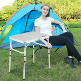 REDCAMP Small Folding Camping Table 2ft, Portable Outdoor Folding Table Aluminum Camp Table Adjustable Height Lightweight for Picnic Cooking Beach,3 Heights