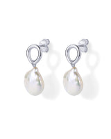 PAVOI 925 Sterling Silver Pearl Statement Wedding Drop Earrings, White Gold