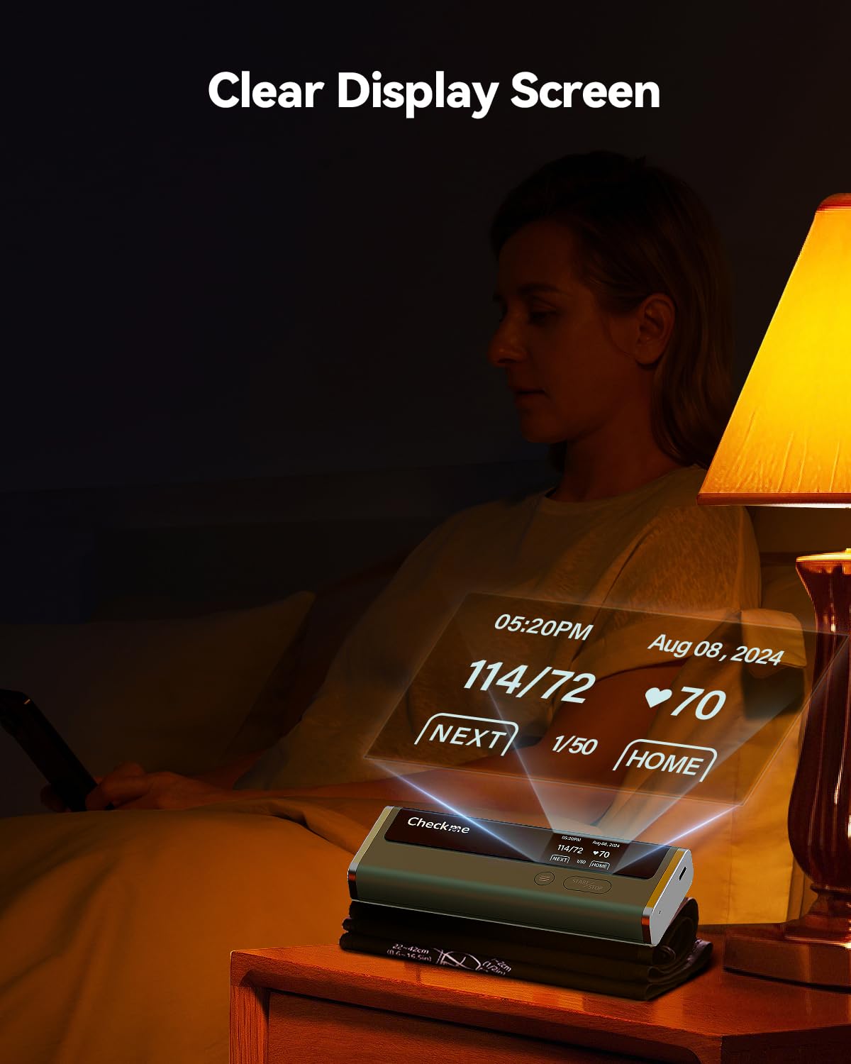 Checkme Blood Pressure Monitor for Home Use - Upper Arm Cuff, Bluetooth BP Machine, Accurate Readings in 30 sec, App Enabled for iOS & Android, Stores 50 BP Readings, FSA/HSA Eligible, Green