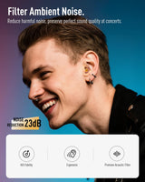 Hearprotek Concert Ear Plugs, 2Pairs Reusable high Fidelity Musician Ear Plugs for Concerts Loud Music-Noise Reduction Ear Protection earplugs for Rave,Festival,Music,Tinnitus Relief