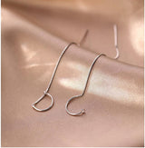 Reffeer Solid 925 Sterling Silver Chain Dangle Earrings Tassel for Women Teen Girls Long Dangle Earrings Minimalist Threader Earrings (A-Silver)
