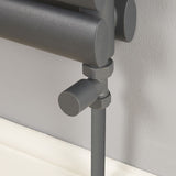 Sandy Beach Grey Straight Radiator Valves - Anthracite Radiator Valves, Grey Towel Radiator - 15mm