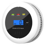 UxmCruxial Smoke Detector Carbon Monoxide Detector Combo, 2 in 1 Smoke and Carbon Monoxide Alarm with Display 85dB Alarm Replaceable Battery Fire Alarm CO Detector for Kitchen,Office