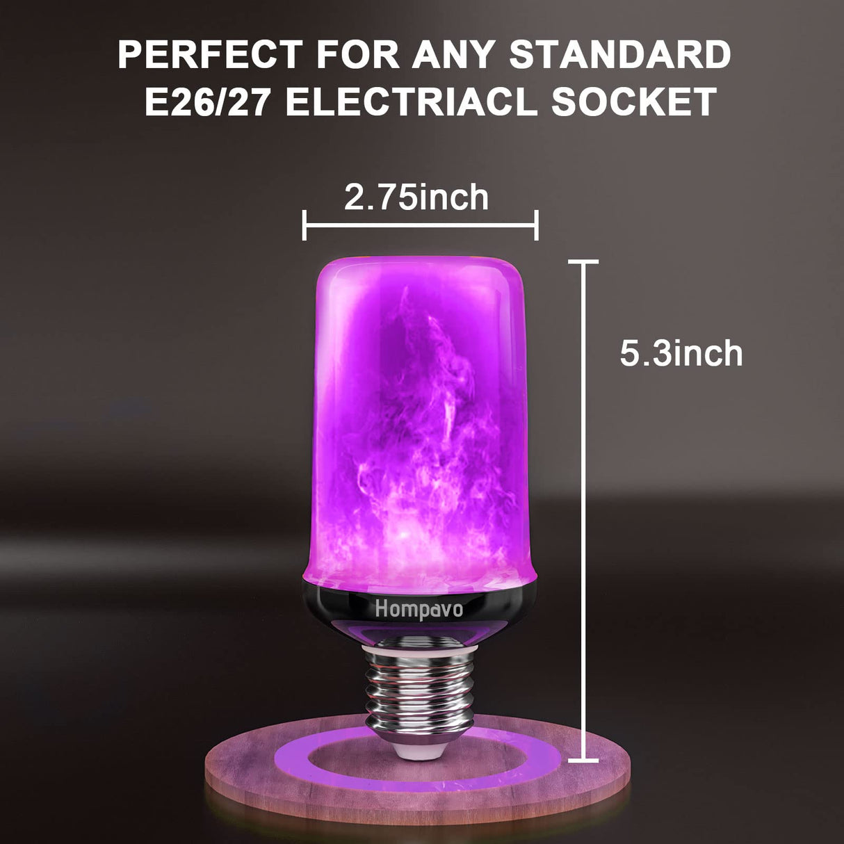 Hompavo Upgraded LED Flame Light Bulbs Halloween Decorations, 4 Modes Flickering Light Bulbs with Upside Down Effect, E26/E27 Flame Bulb for Christmas Party Home Indoor & Outdoor (4 Pack)