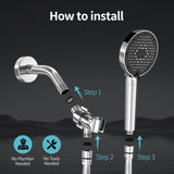 SR SUN RISE NSF Certified Filtered Shower Head with Handheld for Hard Water to Remove Chlorine High Pressure 9-Spray Setting (with Power Wash) Anti-Clog Nozzles (1 Filter, Chrome Silver)