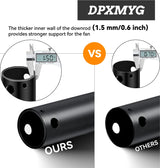 DPXMYG 24 inch Ceiling Fan Downrod, 2 FT Black Downrod for Ceiling Fan, 1 inch Outside Diameter, Boom Suitable for a Wide Range of Fans (Black, Not Threaded)