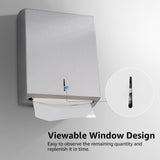 Paper Towel Dispenser Wall Mount - Multifold Trifold Paper Towel Dispensers, Large Capacity Stainless Steel Tissue Holder, Suitable for Bathrooms and Public Places