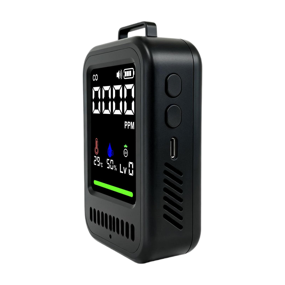 Advanced Carbon Carbonmonoxide Alarm Device Highlighting 3 Stage Visual Sound Alert 10 Day Compact Plan ABS Substance Wearable Carbon Carbonmonoxide Meter