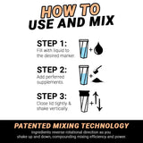 HELIMIX 1.5 Vortex Blender Shaker Bottle Holds Upto 20oz | No Blending Ball or Whisk | USA Made | Portable Pre Workout Whey Protein Drink Shaker Cup | Mixes Cocktails Smoothies Shakes | Top Rack Safe