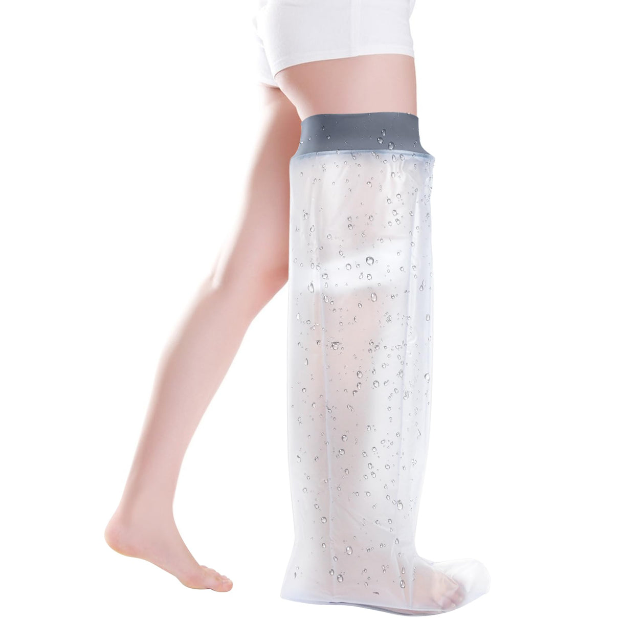 COMFYTHERA Large Waterproof Leg Cast Cover for Shower Foot Wound Protector Bath Adult Watertight Cast Bag Showering for Surgery Leg, Ankle, Burns Reusable Keeps Wounds Dry (C-Long Leg)