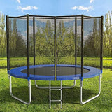 AOTOB 8FT 10FT 12FT 14 FT 15FT Trampoline with Safety Enclosure Net，Outdoor Trampoline with Basketball Hoop, Heavy Duty Jumping Mat and Spring Cover Padding for Kids and Adults, Storage Bag and Ladder