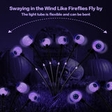 2PACK Scary Eyeballs Solar Garden Light Halloween Decorations Outdoor,Swaying Firefly with 12LED Purple Spooky Eyes Lights-Waterproof Ornaments Solar Halloween Lights for Lawn, Patio, Party Decor