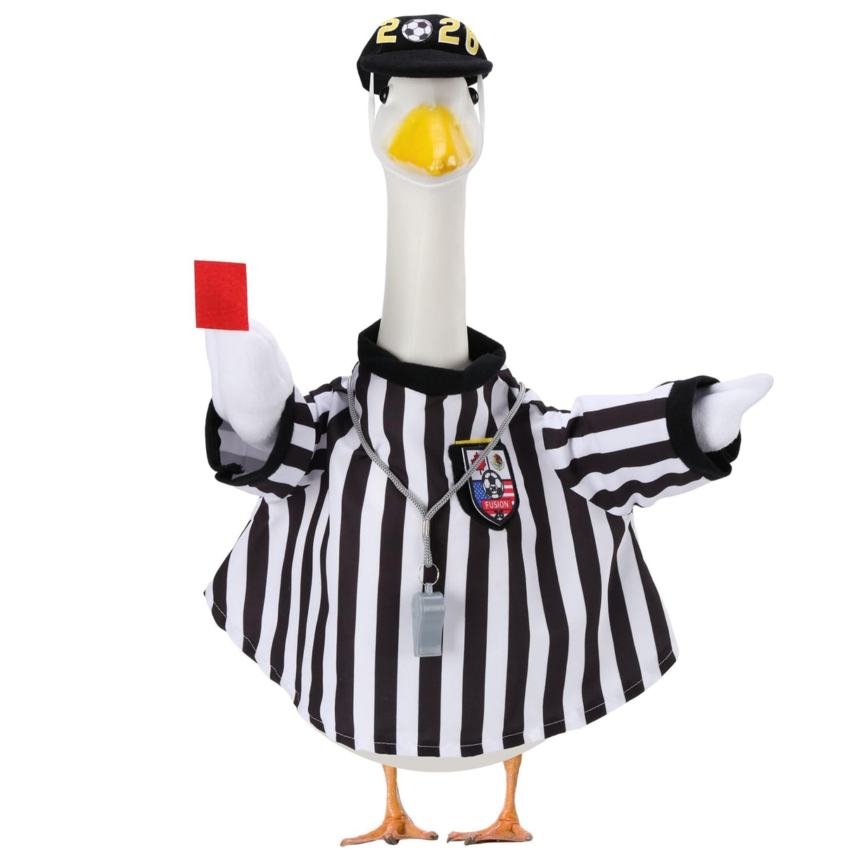 EKOREST Soccer Referee Porch Goose Outfits for 23 Inch Statue