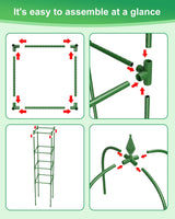 MYMULIKE 2 Pack Garden Obelisk Trellis for Climbing Plants Outdoor & Indoor - 6Ft Rustproof Garden Trellis Plant Support Cage for Vines, Flowers, Vegetables, Roses | Heavy-Duty, Adjustable