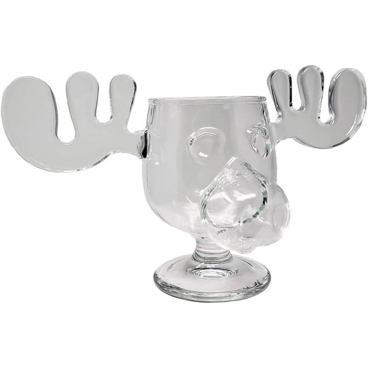 Spoontiques - National Lampoon’s Christmas Vacation Glass Moose Cup - Griswold Moose Mug - 4.5” - 8 Ounce, Glass