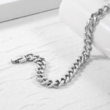Tuewut Stainless Steel 8mm Cuban Link Bracelet for Men/Women/Boy,Silver/18K Gold Plated 6/6.5/7/8/9 inch Fashion HIP HOP Jewelry Bracelet for Gifts (Silver, 6 Inches)