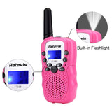 Retevis RT-388 Kids Walkie Talkies for Girls Boys,6-12 Year Old Kids' Toys,22 CH LCD Flashlight,Christmas Halloween Gifts,Camping Outdoor(Pink,2 Pack)