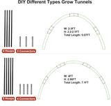 Greenhouse Hoops Grow Tunnel, 10 Sets of 7FT Garden Hoops for Raised Beds, Rust-Proof Fiberglass Frame for Garden Netting, Greenhouse Kit, Plant Shade Cloth, Plant Row Cover, 50 pcs