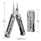 PERWIN Multitool, 17-in-1 Stainless Steel Multi Tool Pliers with Self-Locking, Pocket Knife, Nylon Sheath, Professional (EDC) Multi-Tool for Survival, Camping and Hunting, Hiking, Gifts for Men