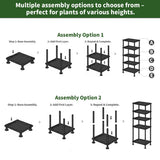 RooTrimmer 5-Tier Seed Starter Trays, Plant Stand, with Bottom-Watering Design– Reinforced Thickened Shelf for Small Pots, Balcony/Indoor Seed Starting & Greenhouse, Black