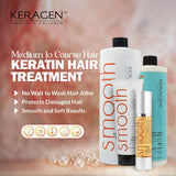 Keragen Brazilian Keratin Smoothing Treatment | Formaldehyde-Free Blowout Kit for Frizzy, Dry, or Damaged Hair | Organic Keratin and Collagen | Salon-Quality Results at Home | 16 Oz