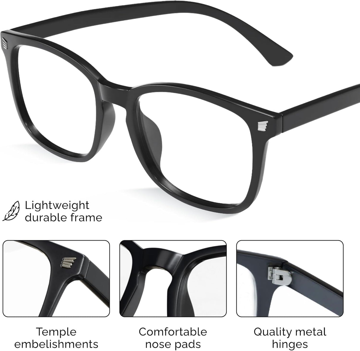 livho High Tech Blue Light Glasses - Advanced 99% Blue Light Blocking Computer Glasses - Anti Eyestrain & UV Glare Protection
