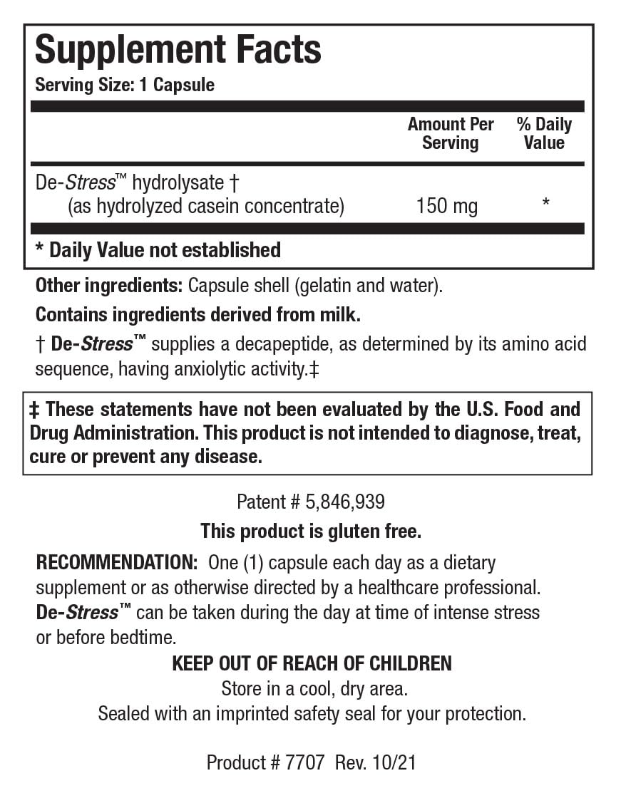 Biotics Research De-Stress Patented Nutrient Designed to Support Calmness, Healthy Sleep Habits, All-Natural Supports Mental Wellness & Calm. 30 Capsules
