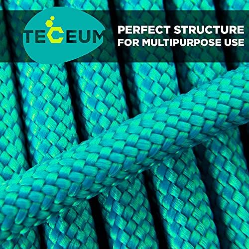 TECEUM 5/32" Paracord Rope 1000 – 1000ft / 200ft / 100ft / 50ft – Tactical Parachute Cord 4mm – 45+ Colors – Nylon String for Survival & Camping Gear – Stripe Cord for Survival – Utility Rope