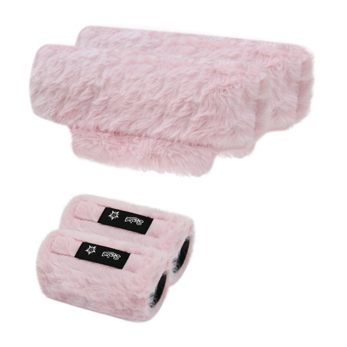 SPRING SEAON Crutches Padding Universal Crutch Pads for Armpits and Hand Grips Pads for Crutches Underarm Crutch Cushions Fluffy Crutch Covers Machine Washable (Pink)