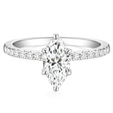 TIGRADE 2CT Engagement Ring for Women Marquise Cut Cubic Zirconia Wedding Band CZ Promise Anniversary Ring Size 3-12, Silver, Size 6.5