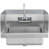 VEVOR Commercial Hand Sink 17x12.8 inch Stainless Steel Sink with Faucet & Side Splash, Wall-Mount Small Hand Basin for Restaurant, Kitchen, Bar, Garage, Home