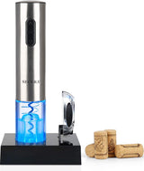 Secura Electric Wine Opener, Automatic Electric Wine Bottle Corkscrew Opener with Foil Cutter, Rechargeable (Stainless Steel)