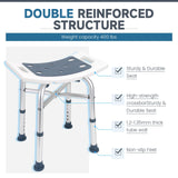 Heavy Duty Shower Chair for Inside Shower, Height Adjustable Shower Seat, Tool-Free Assembly Tub Chair, Handicap Shower Bench, Bath Stool for Senior, Elderly & Adults