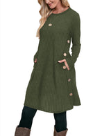 OFEEFAN Long Sleeve Sweater Dress for Women Holiday Dresses for Women Christmas Green XL