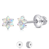 Limerencia Titanium Flat Back Screw Back Stud Earrings for Women Men