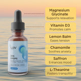LUV Zen Drops – Botanical Liquid Blend with Magnesium Glycinate, Vitamin D3 & Herbal Extracts for Everyday Balance – Vegan, Non-GMO, USA Made, 30 Servings