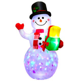 PIPIMOUSE 5FT Christmas Inflatables Snowman with Rotating Lights, Blow Up Snowman Outdoor Decoration LED Lighted Snow Man Christmas Decor for Yard Patio Garden Lawn Xmas Holiday Indoor Party