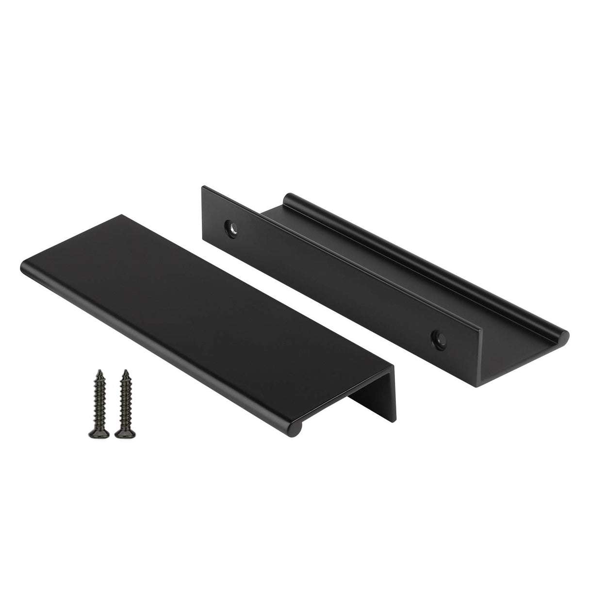 Peaha 10 Pack Kitchen Cabinet Handles 3-3/4 inch Black Pulls for Dresser Drawers Door Edge Finger Pull Aluminum Alloy Hardware