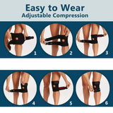 ComfiLife Knee Brace for Knee Pain Relief – Neoprene Knee Brace for Working Out, Running, Injury Recovery – Side Stabilizers – 3 Point Adjustable Compression – Open Patella Support, Non-Slip (Large)