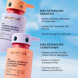 Evereden Kids Complete Haircare Set: Hair Detangling Shampoo, Conditioner & Spray for Children Ages 3+ & Pain-Free Hair Brush, Plant Protein Peptides & Argan Oil, Vegan, Free from Sulfate and Paraben