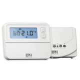 NASUSA EPH Digital RF Programmable Room Thermostat - Receiver Combipack 4 / RFRP & RF1A / (White, Modern Style, Zigbee, Touch Control, Battery Powered, 3.3 Volts, HVAC Control Thermostat)