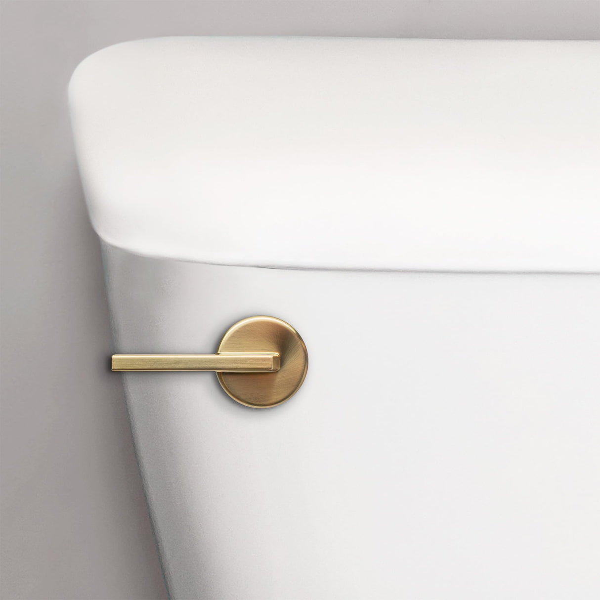 Korky StrongARM Metal Toilet Handle and Lever - Universal to Fit Front, Angled, Side, Left, and Right Mount Toilets - Contemporary Style in Brushed Gold