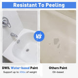 DWIL Tile Paint, Tub and Tile Refinishing Kit with Tools, Water-based Bathtub Paint - Low Odor, Easy to Use, 25-30sq.ft, 16.5oz, Semi-Gloss White
