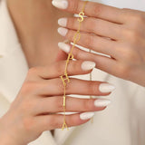 ARVAE Personalized Lariat Name Necklace for Women,Custom Y-Shaped Name Necklace,18k Gold Plated Letter Initials Long Necklace Mother's Day Customized Jewelry Gifts for Mom (Lariat Initial Necklace)